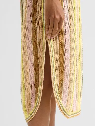 Zimmermann Women's Indra Striped Crochet Cotton Midi Dres | Thumbnail 5 Zimmermann Women's Indra Striped Crochet Cotton Midi Dres | Thumbnail 5