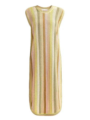 Zimmermann Women's Indra Striped Crochet Cotton Midi Dres | Thumbnail 1 Zimmermann Women's Indra Striped Crochet Cotton Midi Dres | Thumbnail 1