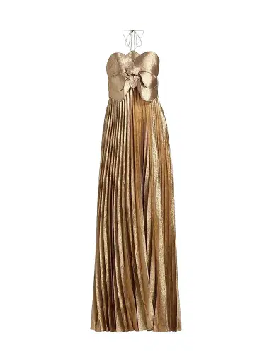 ACLER Women's Forever Young Pullford Metallic Pleated Gown - Gold | Thumbnail 1