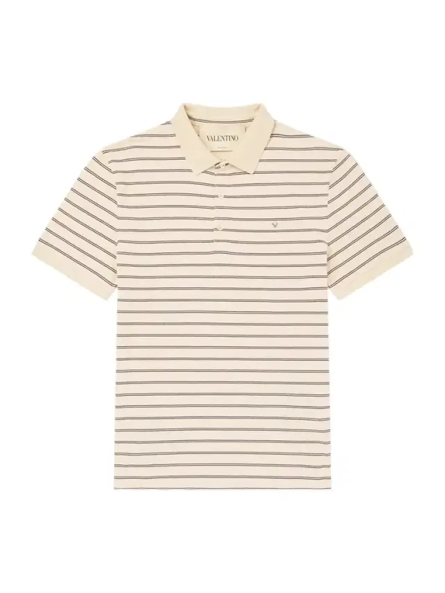 VLogo Striped Cotton-Piqué Polo Shirt - Men