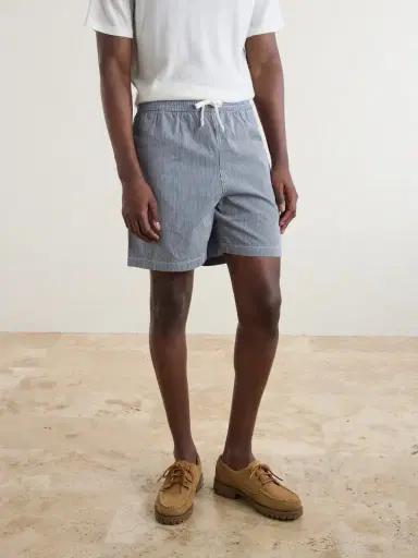 Drake's Straight-Leg Striped Cotton Drawstring Shorts - Men | Thumbnail 3 Drake's Straight-Leg Striped Cotton Drawstring Shorts - Men | Thumbnail 3