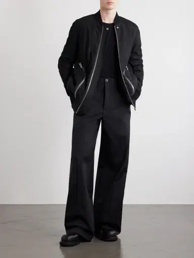 Rick Owens Wide-Leg Cotton-Blend Canvas Trousers - Men | Thumbnail 2