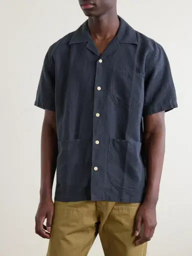 Drake's Camp-Collar Linen Shirt - Men | Thumbnail 3 Drake's Camp-Collar Linen Shirt - Men | Thumbnail 3