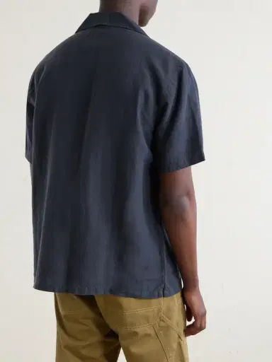 Drake's Camp-Collar Linen Shirt - Men | Thumbnail 4 Drake's Camp-Collar Linen Shirt - Men | Thumbnail 4