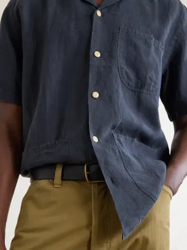 Drake's Camp-Collar Linen Shirt - Men | Thumbnail 5 Drake's Camp-Collar Linen Shirt - Men | Thumbnail 5