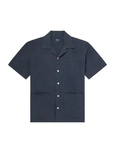 Drake's Camp-Collar Linen Shirt - Men | Thumbnail 1 Drake's Camp-Collar Linen Shirt - Men | Thumbnail 1
