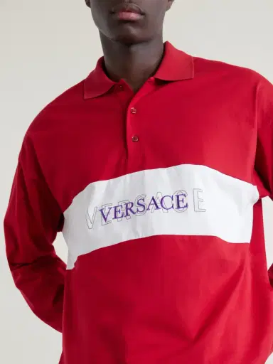 Versace Polo Cotton Logo Embroidery Shirt - Men | Thumbnail 5