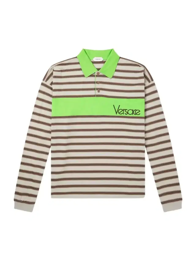 Versace Polo Striped Cotton Jersey Polo Shirt - Men