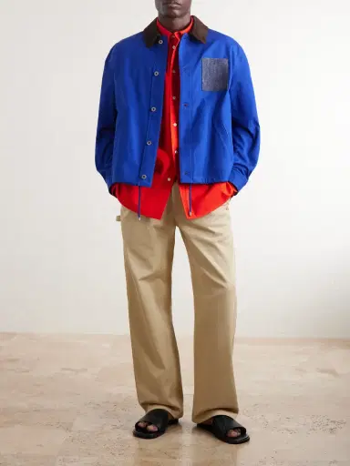 Loewe Suede-Trimmed Cotton Jacket - Men | Thumbnail 2
