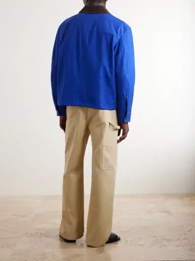 Loewe Suede-Trimmed Cotton Jacket - Men | Thumbnail 4