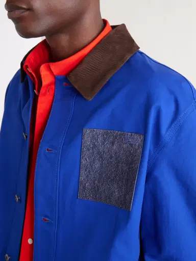 Loewe Suede-Trimmed Cotton Jacket - Men | Thumbnail 5