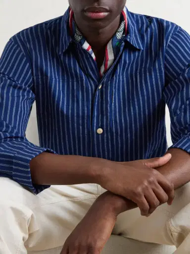 Drake's Striped Cotton Polo Shirt - Men | Thumbnail 5 Drake's Striped Cotton Polo Shirt - Men | Thumbnail 5