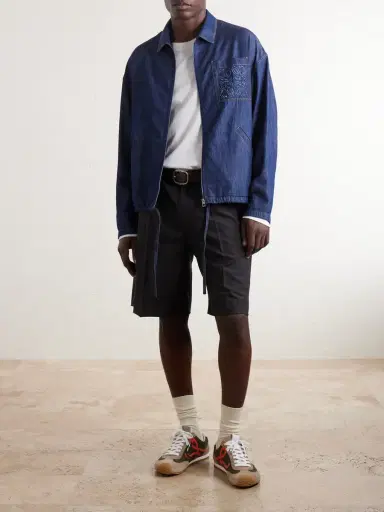 Loewe Anagram-Appliqué Cotton Chambray Jacket - Men | Thumbnail 2
