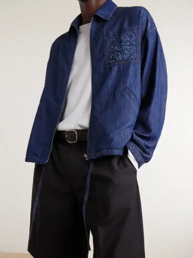 Loewe Anagram-Appliqué Cotton Chambray Jacket - Men | Thumbnail 6