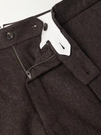 Slowear Tapered Pleated Wool and Cashmere-Blend Suit Trousers - Men | Thumbnail 6