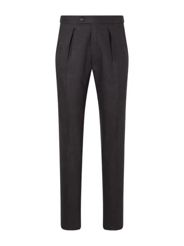 Tapered Pleated Wool and Cashmere-Blend Suit Trousers - Men