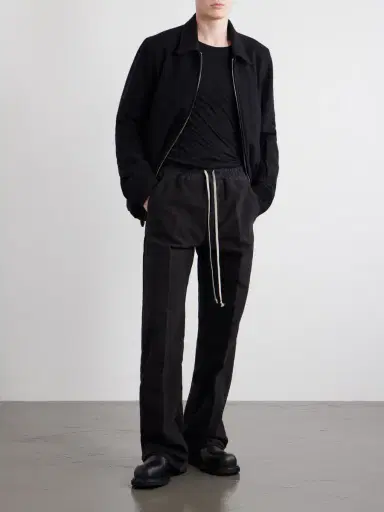 Rick Owens Dietrich Straight-Leg Cotton-Twill Drawstring Trousers - Men | Thumbnail 2 Rick Owens Dietrich Straight-Leg Cotton-Twill Drawstring Trousers - Men | Thumbnail 2