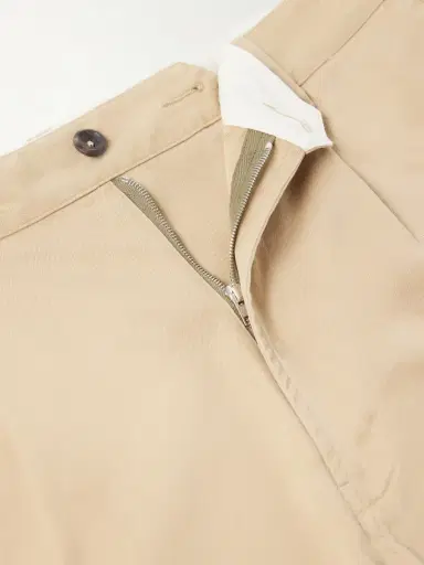 Drake's Straight-Leg Pleated Cotton Twill Chino Shorts - Men | Thumbnail 6