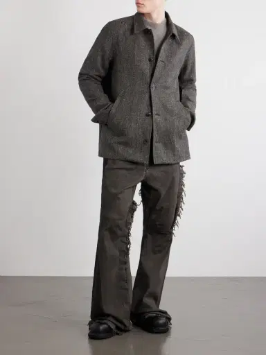 Rick Owens Brad Wool and Linen-Blend Jacket - Men | Thumbnail 2 Rick Owens Brad Wool and Linen-Blend Jacket - Men | Thumbnail 2