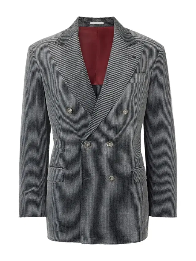 Brunello Cucinelli Slim-Fit Double-Breasted Cotton-Corduroy Suit Jacket - Men