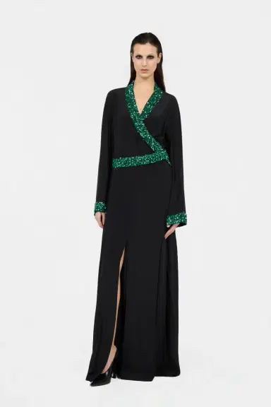 Roberto Cavalli Silk Maxi Dress with Embellished Detail | Thumbnail 2