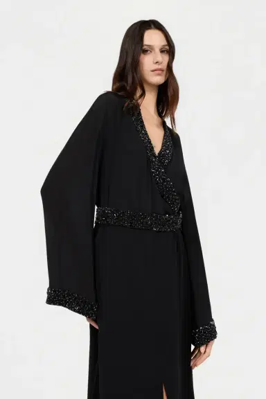 Roberto Cavalli Silk Maxi Dress with Embellished Detail | Thumbnail 4