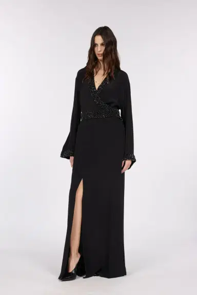 Roberto Cavalli Silk Maxi Dress with Embellished Detail | Thumbnail 6