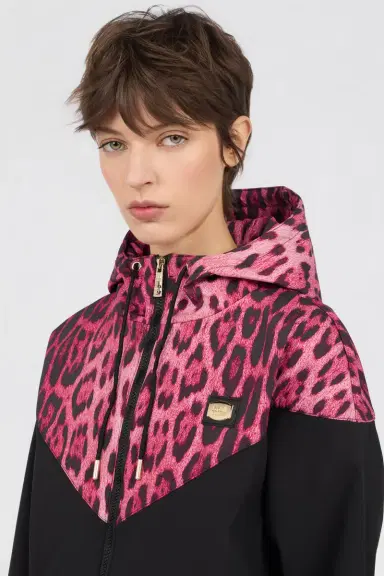 Roberto Cavalli Hooded Bomber Jacket in Leopard Print | Thumbnail 4