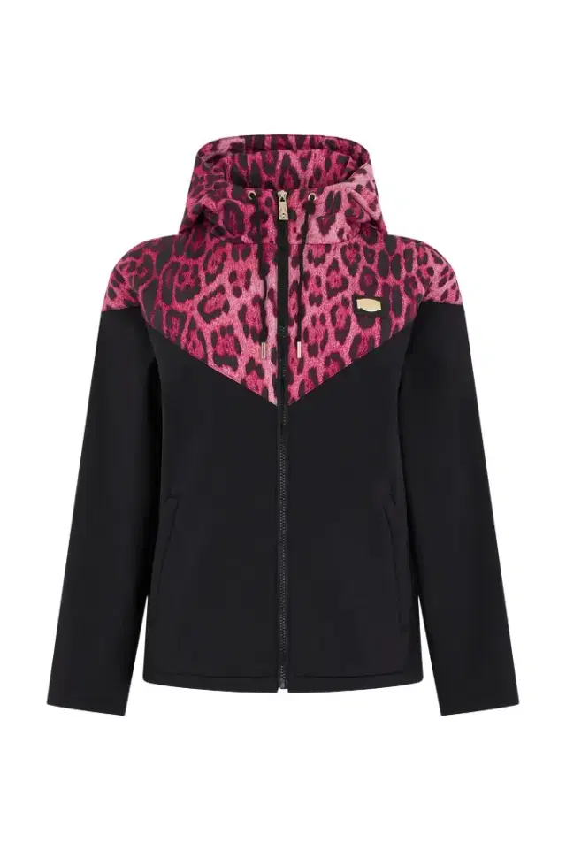Hooded Bomber Jacket in Leopard Print