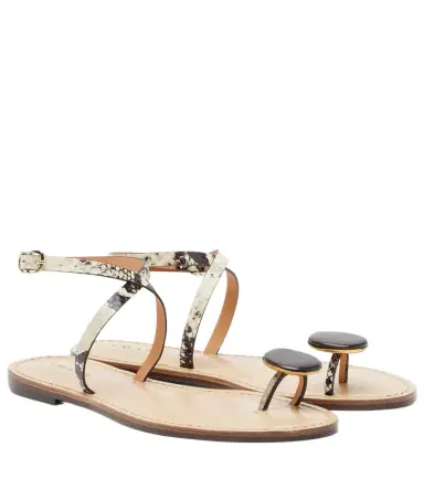 AMANU Kigali snake-effect leather sandals | Thumbnail 1
