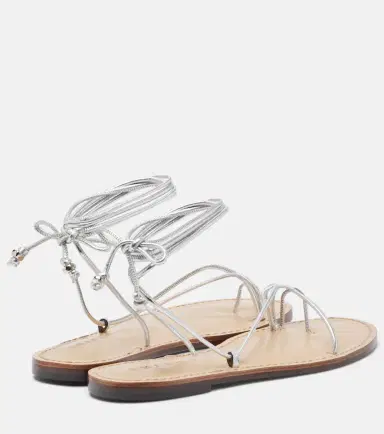 AMANU Karima metallic leather sandals | Thumbnail 3