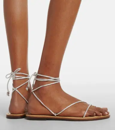 AMANU Karima metallic leather sandals | Thumbnail 6