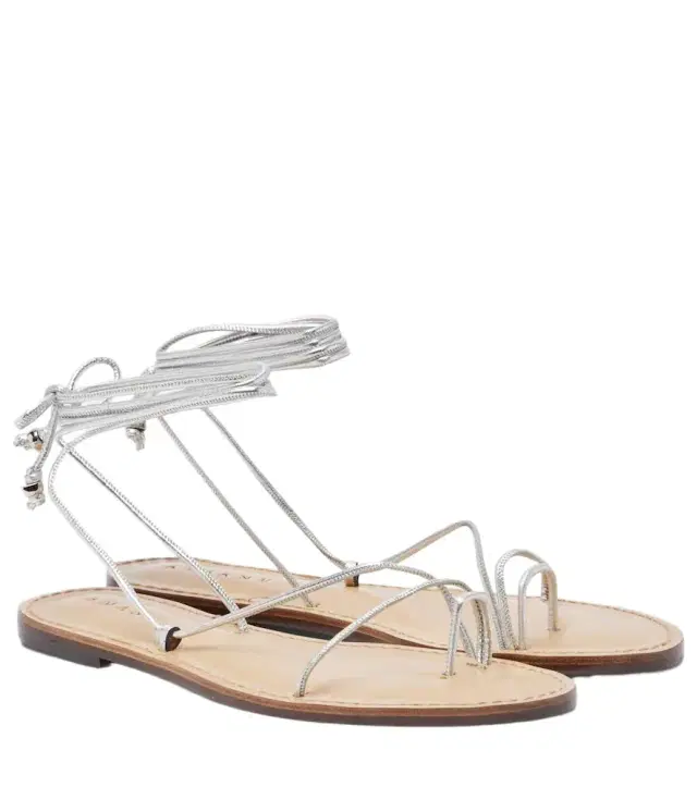 Amanu Karima metallic leather sandals
