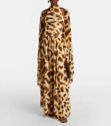Christopher Esber Printed draped caped gown | Thumbnail 5