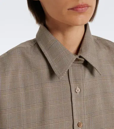 The Frankie Shop Arlen plaid wool-blend shirt | Thumbnail 5