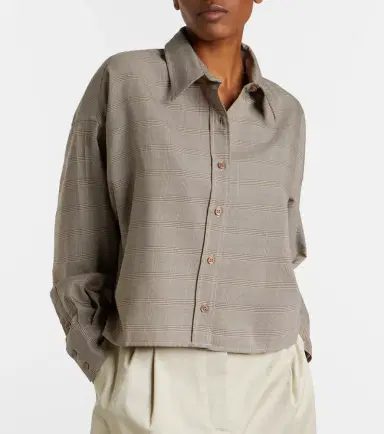 The Frankie Shop Arlen plaid wool-blend shirt | Thumbnail 6