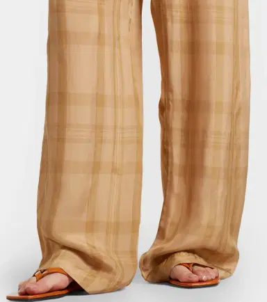 The Frankie Shop Baxter checked twill wide-leg pants | Thumbnail 4