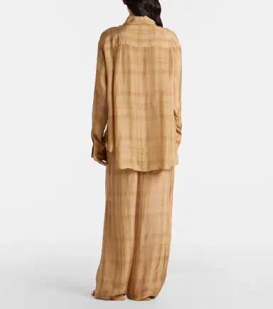 The Frankie Shop Baxter checked twill wide-leg pants | Thumbnail 5