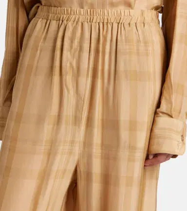 The Frankie Shop Baxter checked twill wide-leg pants | Thumbnail 6