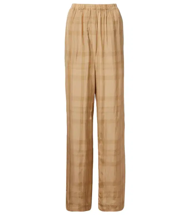 The Frankie Shop Baxter checked twill wide-leg pants