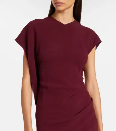Victoria Beckham Victoria draped cady midi dress | Thumbnail 3 Victoria Beckham Victoria draped cady midi dress | Thumbnail 3