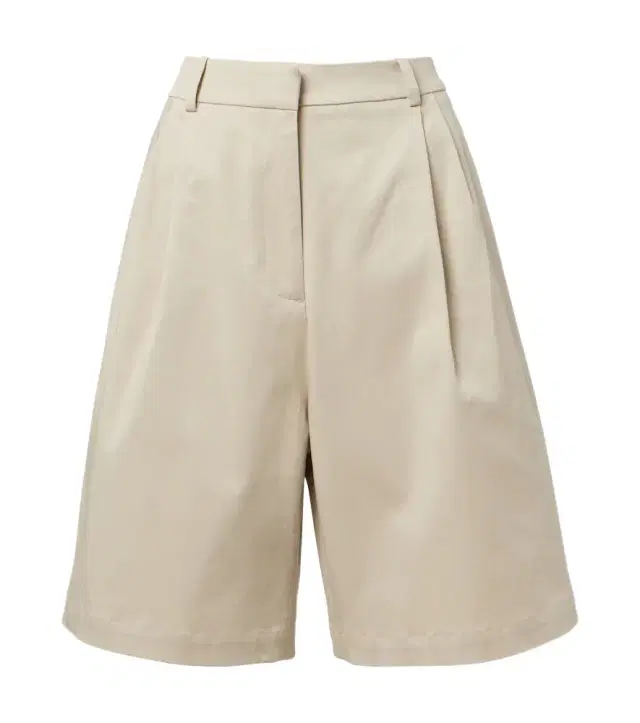 Marfa pleated cotton Bermuda shorts