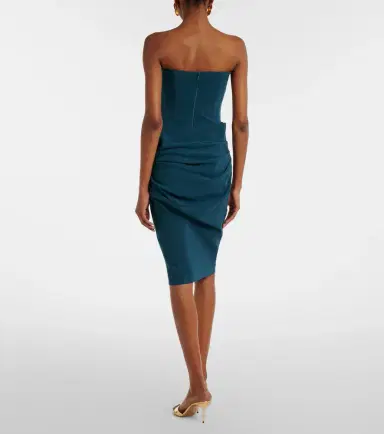 Alex Perry Ruched crêpe corset dress | Thumbnail 4