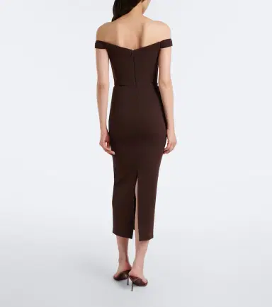 Alex Perry Off-shoulder crêpe midi dress | Thumbnail 3