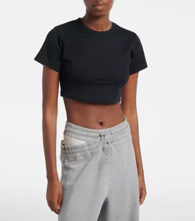 The Attico Cropped cotton jersey T-shirt | Thumbnail 4