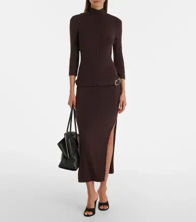 The Attico Draped open-back jersey midi dress | Thumbnail 4 The Attico Draped open-back jersey midi dress | Thumbnail 4