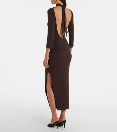 The Attico Draped open-back jersey midi dress | Thumbnail 5 The Attico Draped open-back jersey midi dress | Thumbnail 5