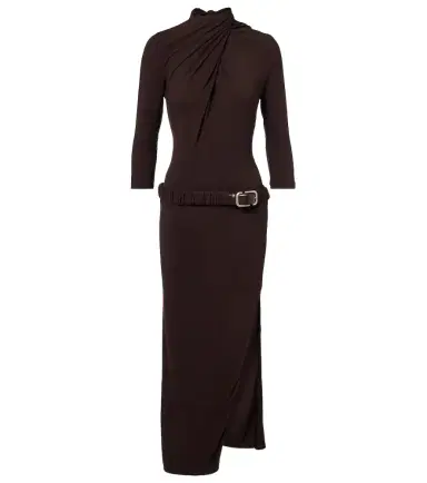 The Attico Draped open-back jersey midi dress | Thumbnail 1 The Attico Draped open-back jersey midi dress | Thumbnail 1