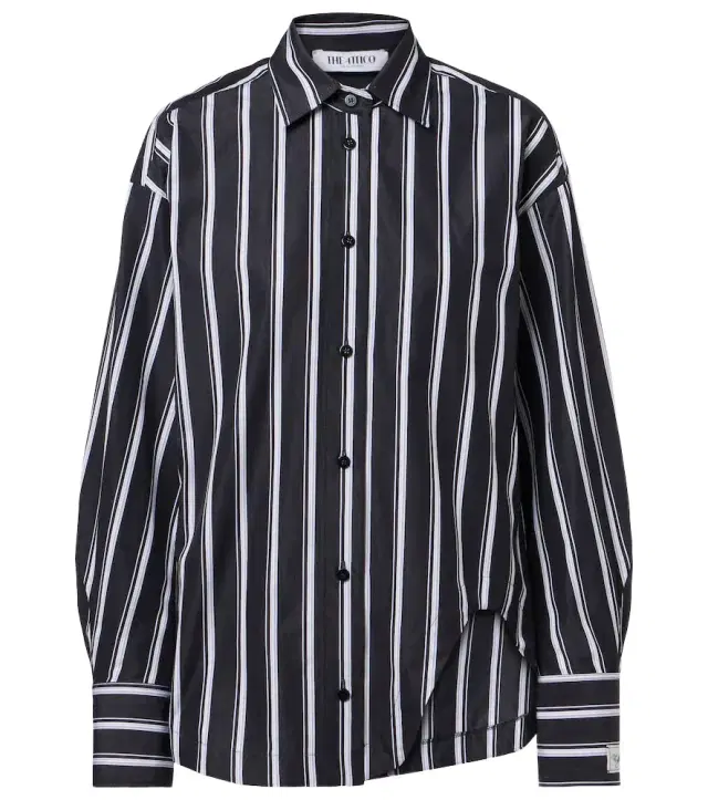 Striped cotton poplin shirt