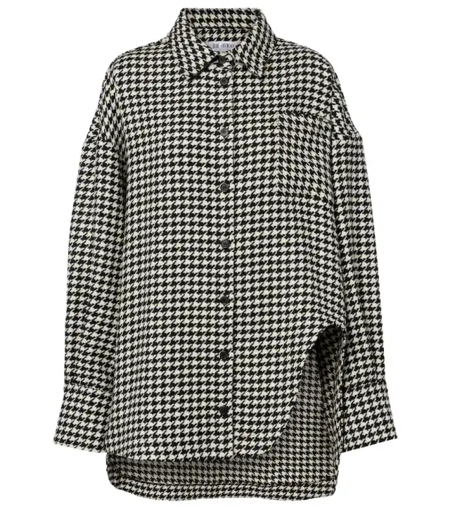 The Attico Houndstooth virgin wool shirt